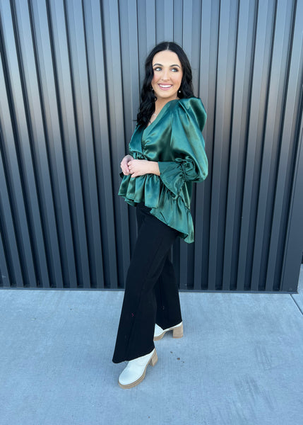 The Takeover Stretch Wide Leg Black Denim