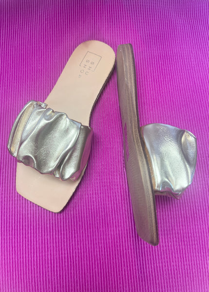 Belinda Gold Slide Sandal