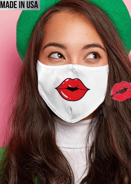 Adult Lips Mask - White