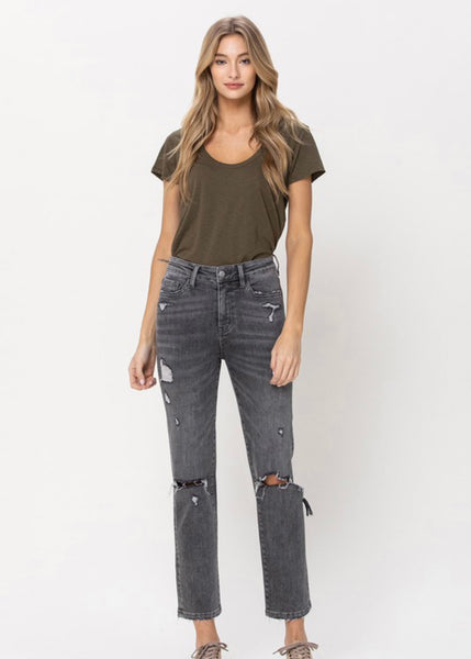 Rachelle Super High Rise Crop Straight Denim