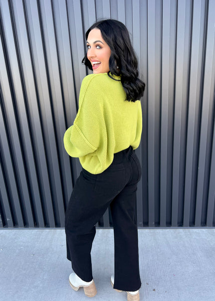 The Takeover Stretch Wide Leg Black Denim