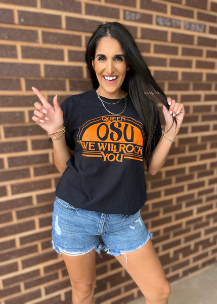 QUEEN OSU Cowboys We Will Rock You Black Tee
