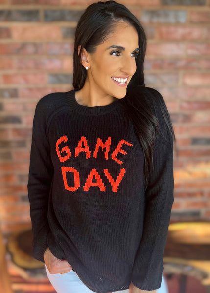 GAME DAY Stadium Sweater - Black/Orange