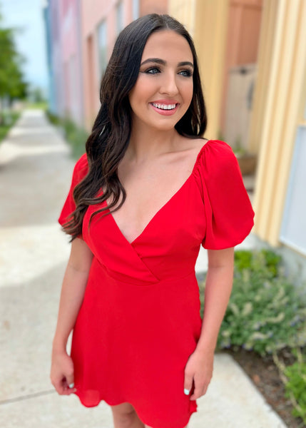 My Moment Puff Sleeve Dress - LARGE