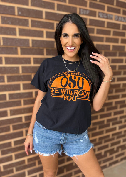 QUEEN OSU Cowboys We Will Rock You Black Tee