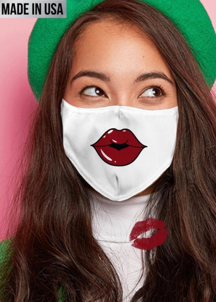 Adult Lips Mask - White