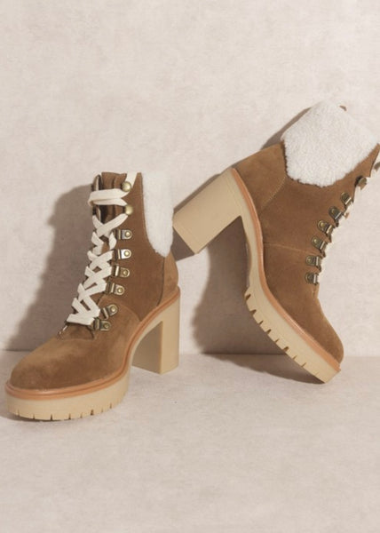 Madilyn Lace Up Platform Shearling Boot