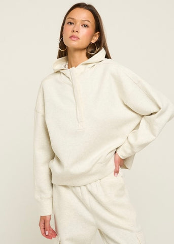 Not Now Heather Grey Half Zip Pullover