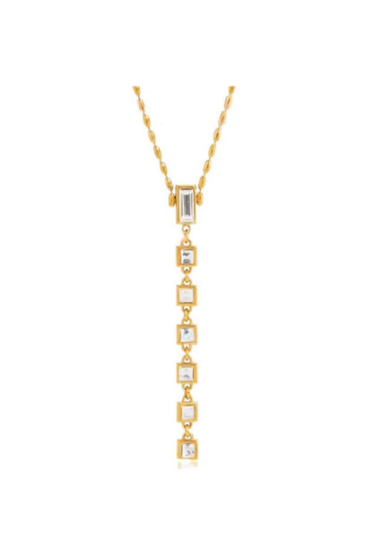 Zara Rhinestone Drop Necklace