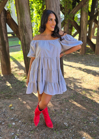 More Of You Black/White Plaid Dress