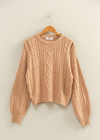 The Beat Goes On Taupe Sweater