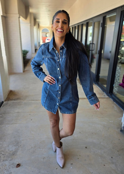 I'm A Survivor Denim Mini Dress