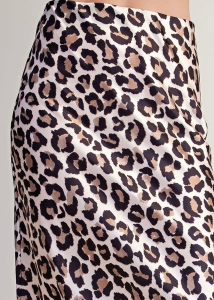 More Fun Leopard Print Midi Skirt