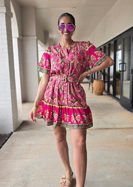 Keeping It Fun Button Up Mini Dress - Small