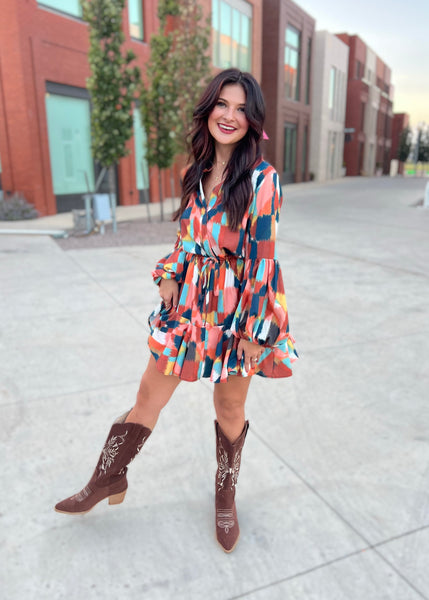 Perfect Harmony Rust Flowy Dress