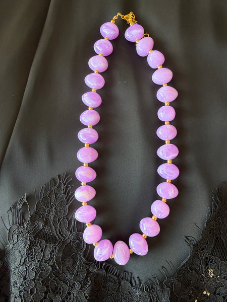 Bauble Bead Purple Necklace