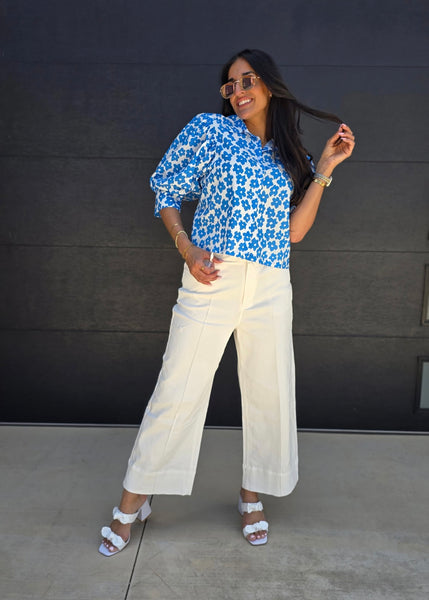 Summer Evenings Off White Wide Leg Denim