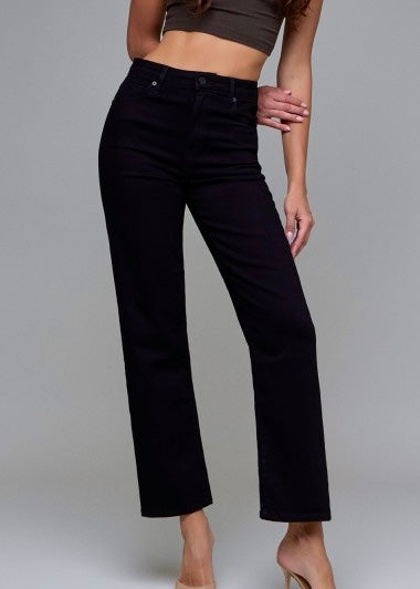 Becca Jet Black Clean Stretch Straight Leg Denim