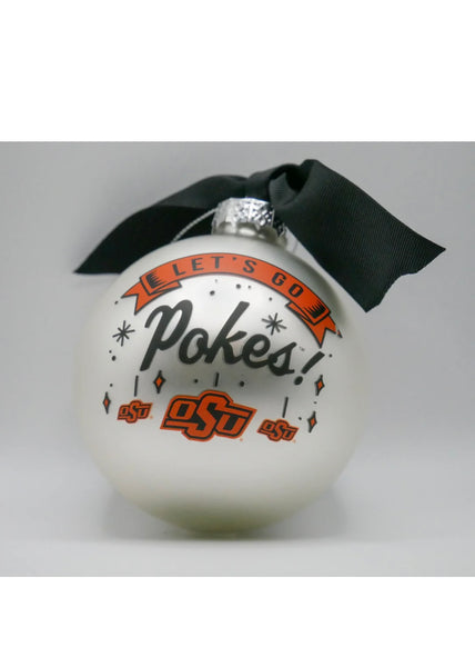 Oklahoma State Mascot Glass Ball Ornament