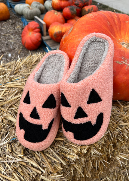 Halloween Pumpkin Fuzzy Slippers