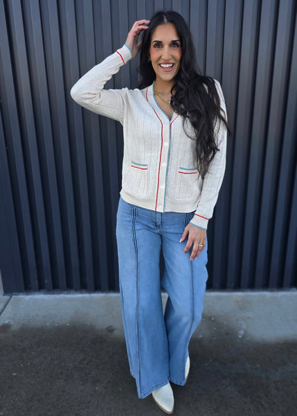 City Beat Ribbed Knit Cardigan