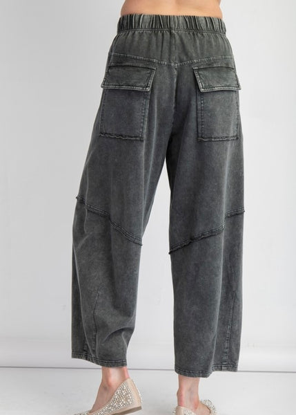 Maximum Comfort Black Mineral Washed Harem Pant