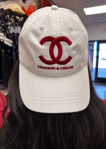 Crimson & Cream CC White Dad Cap