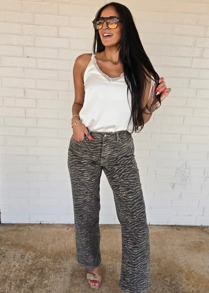 Aria Tiger Striped Jeans