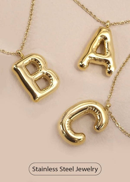 18K STAINLESS STEEL TARNISH FREE  INITIAL NECKLACE | C