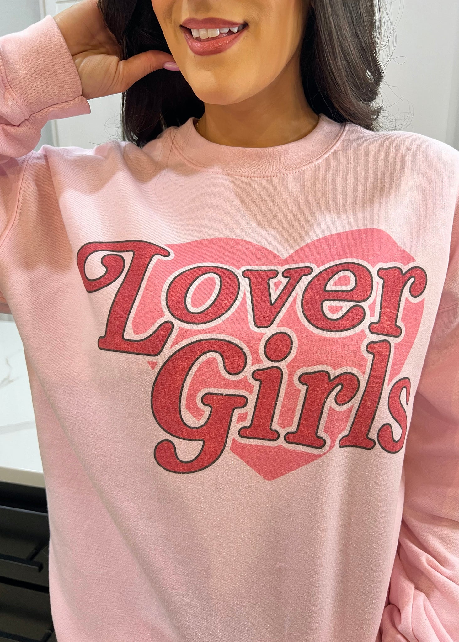 "Lover Girls" Graphic Pink Sweatshirt