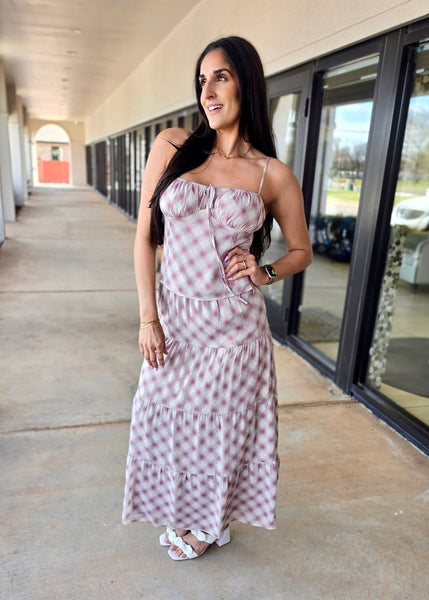 Viola Plaid Cami & Maxi Skirt Set