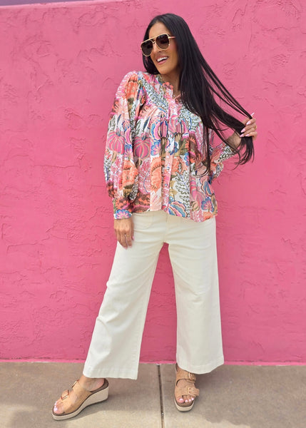 Faithfully Fun Long Sleeve Floral Top