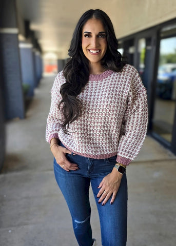 Whether Or Not Mauve/Ivory Sweater
