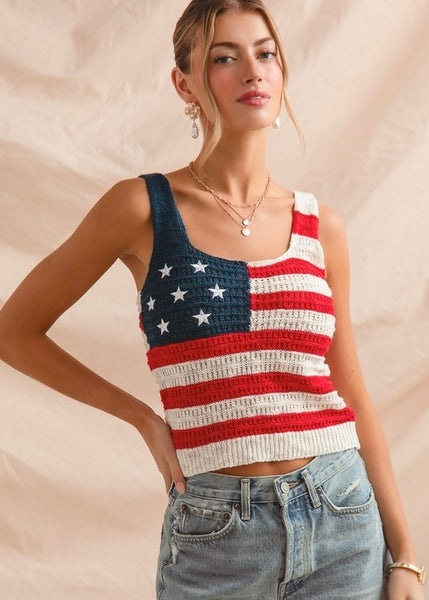 Stars & Striped Knitted Tank Top