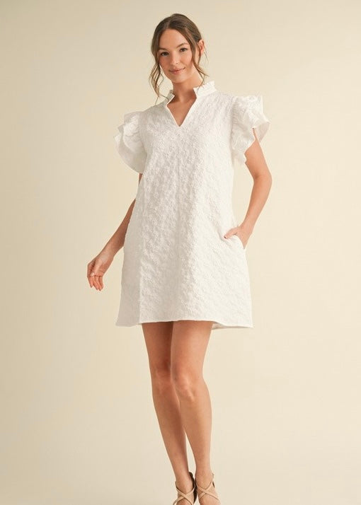 Plan To Stay Floral Embroidered Detail White Dress