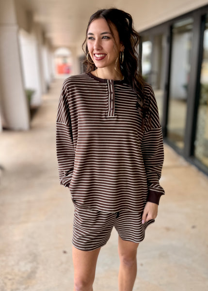 Taking Time Striped 2pc Shorts Set