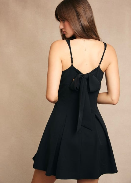 Girl Time Black Back Bow Tie Dress
