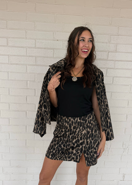 It's All About Me Leopard Print Mini Skirt