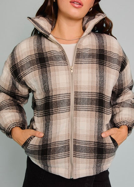 Winter Love Padded Plaid Jacket