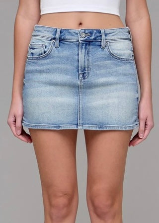 Kaylee Low Rise Micro Mini Denim Skirt