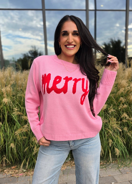Pink/Red "Merry" Sweater