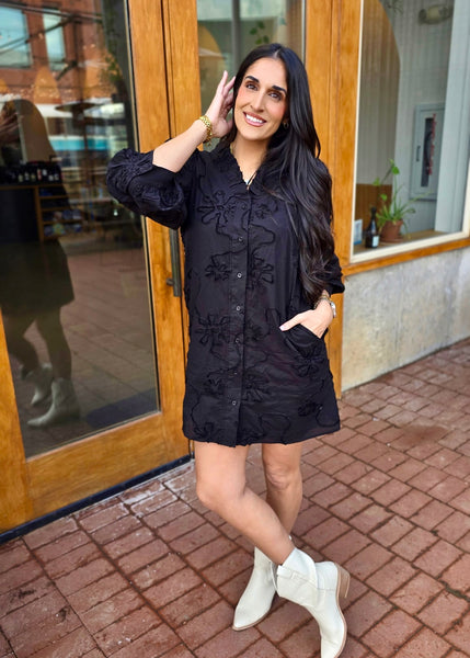 Easy Living Black Patterned Dress