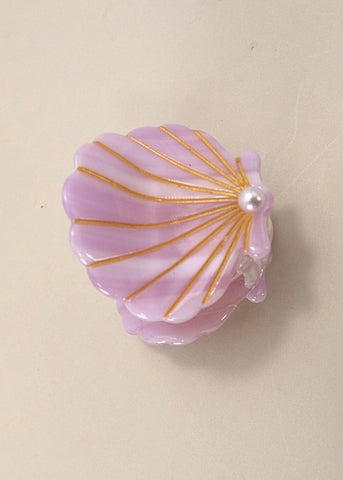 Seashell Lilac Hair Claw Clips