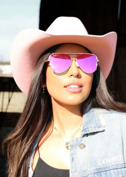 Shay Gold/Pink Lens Aviator Sunnies