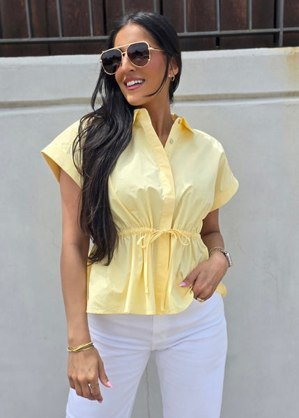 Summer Love Yellow Tie Waist Top