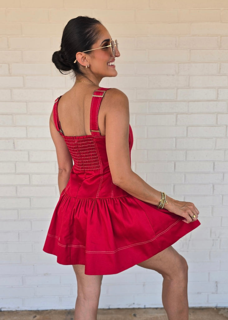City Girl Red Sleeveless Mini Dress LARGE