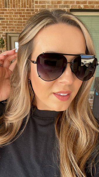 Shay Black Ombré Aviator Sunglasses