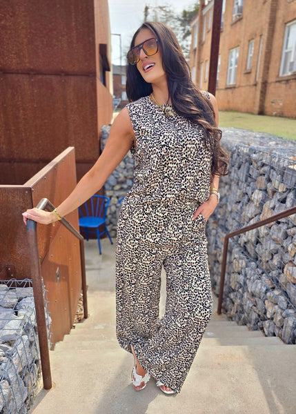 Wild One Leopard Print Straight Pant