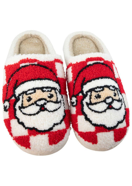 Santa Red Checkered Best Women's Slippers