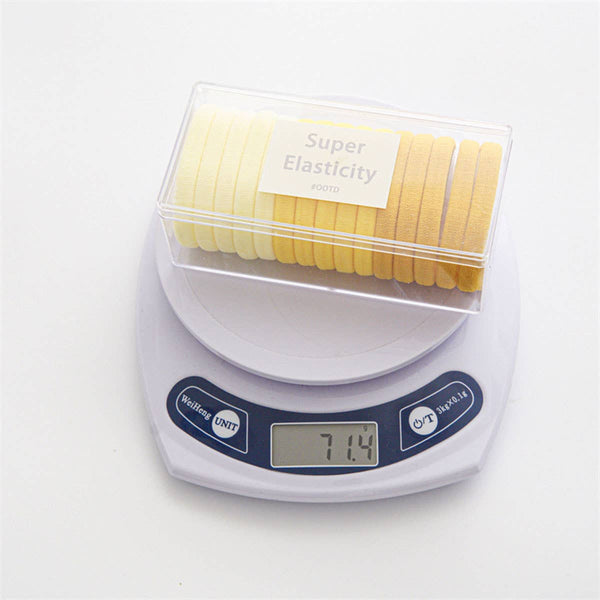 15PCS/BOX SUPER STRETCHY YELLOW ELASTIC HAIR TIES